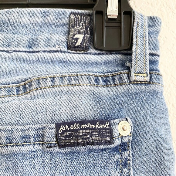 7 For‎ All Mankind Womens Jeans 27 Skinny Blue Mid Rise Medium Wash Stretch - Picture 9 of 10